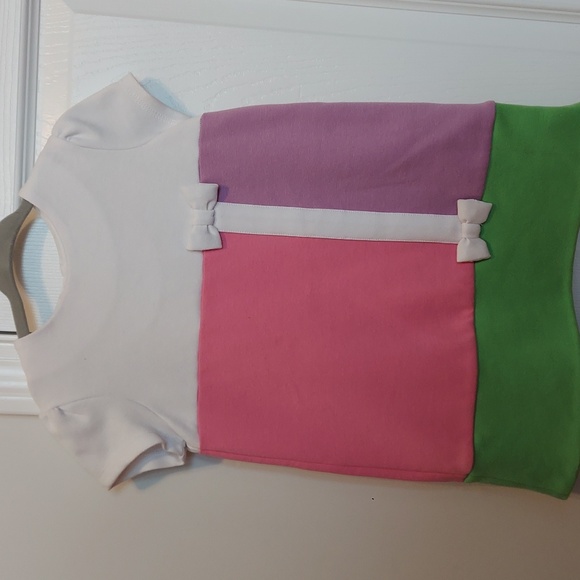 Hartstrings Dress Girls 2T A-line Ponte Knit Color Block Multicolor Pink Purple - Picture 2 of 10